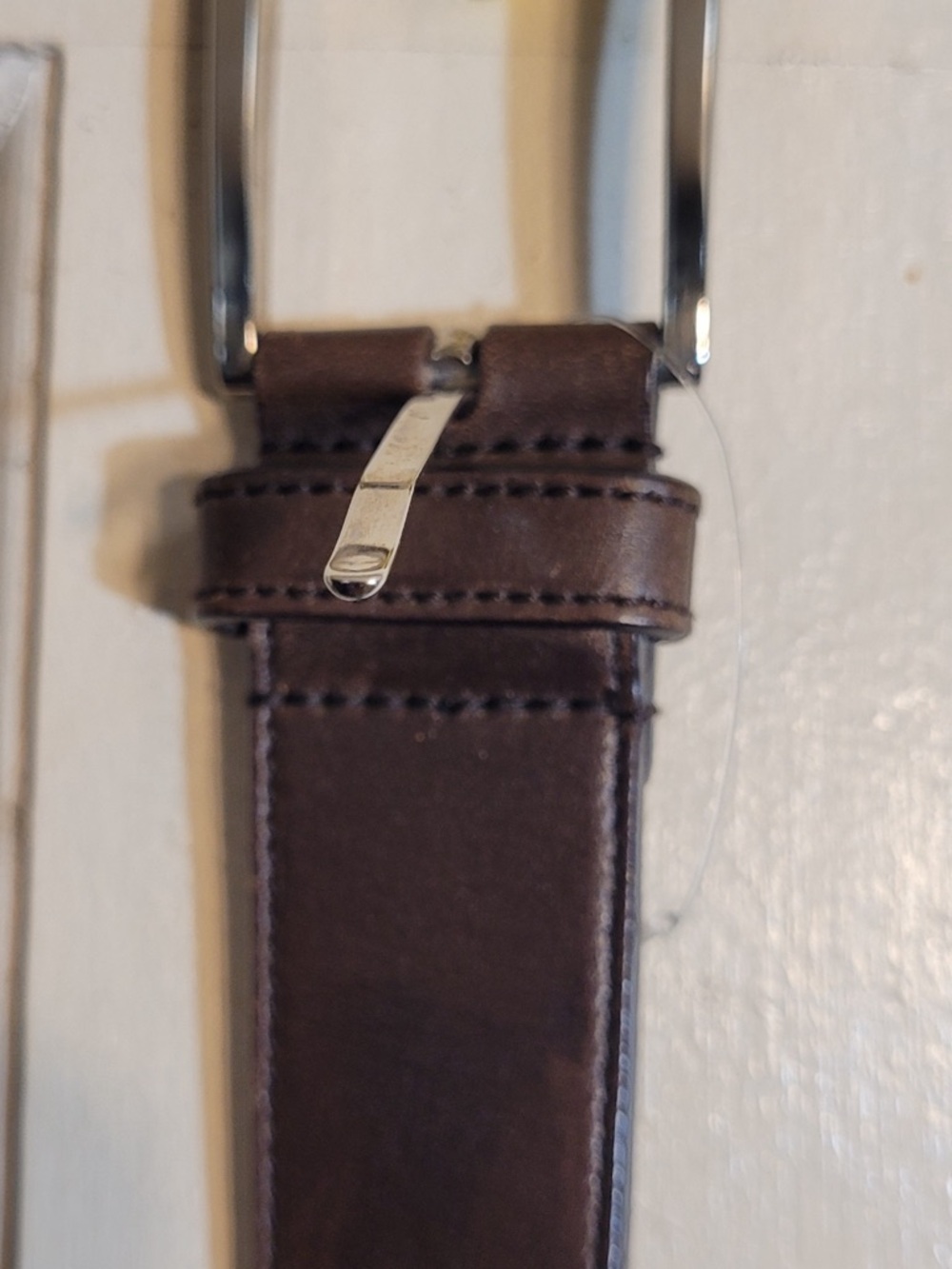Prada Men's Brown Textured Leather Belt with Embossed Logo - Picture 2 of 3